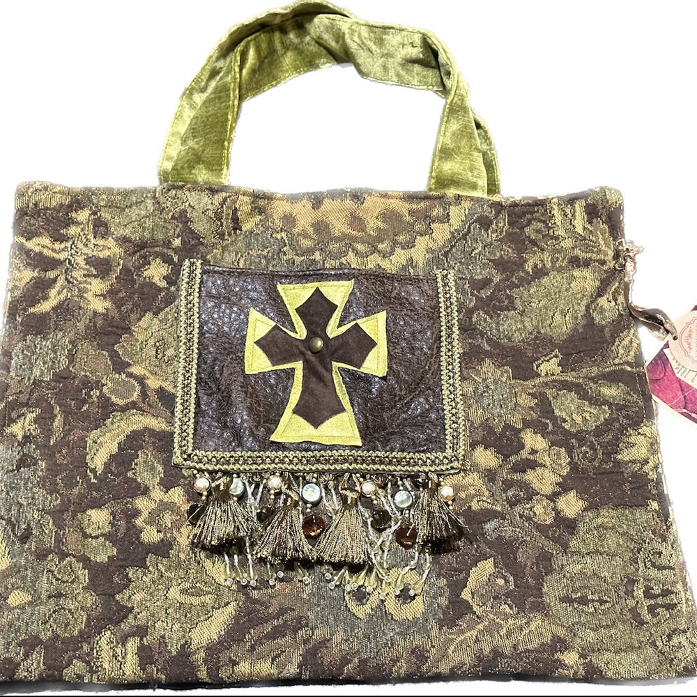 NWT tapestry carpetbag tote purse $149 “Cats Carpetbags of Atlanta”
